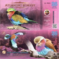 бона Атлантический лес (Южной Америки) 26 долларов 2016 год Сиреневогрудая сизоворонка