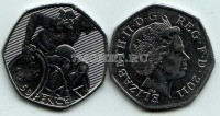 монета Великобритания 50 пенсов 2011 год Летние Олимпийские игры Лондон 2012 - регби для инвалидов
