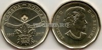монета Канада 1 доллар 2017 год 100 лет хоккейному клубу Toronto Maple Leafs