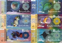 Тихий океан набор из 6-ти банкнот 2017 год Рыбы