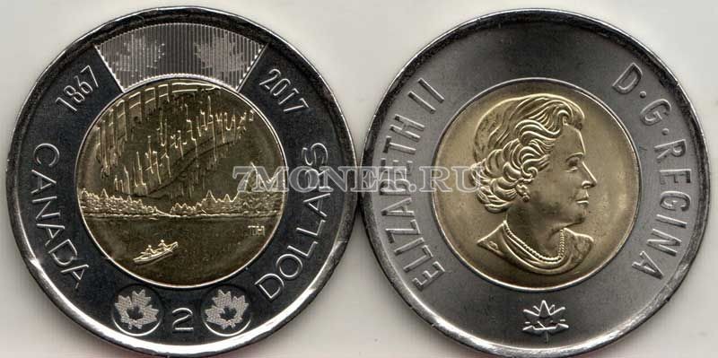 монета Канада 2 доллара 2017 год 150-летие Конфедерации. Танец Духов