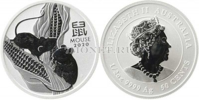 монета Австралия 50 центов 2019 год Крысы PROOF