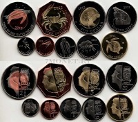 Остров Святого Евстафия набор из 9-ти монет 2012 год морские животные