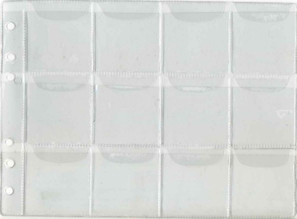 лист горизонтальный для 12 монет (с клапанами) размер ячейки 49х50
