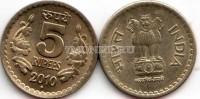 Монета Индия 5 рупий 2010 год