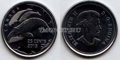 монета Канада 25 центов 2013 год К 100-летию первой Канадской Арктической экс...