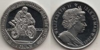 монета Остров Мэн 1 крона 2001 год мотоциклист Джоуи Данлоп