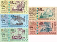 Остров Бусс набор из 5-ти банкнот 2017 год Корабли и Ящерицы