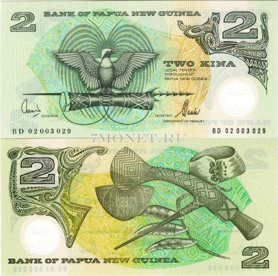 бона Папуа Новая Гвинея 2 кина 1996 год пластик