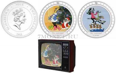 Ниуэ набор из 2-х монет 2 доллара 2011 год "Ну, погоди!"