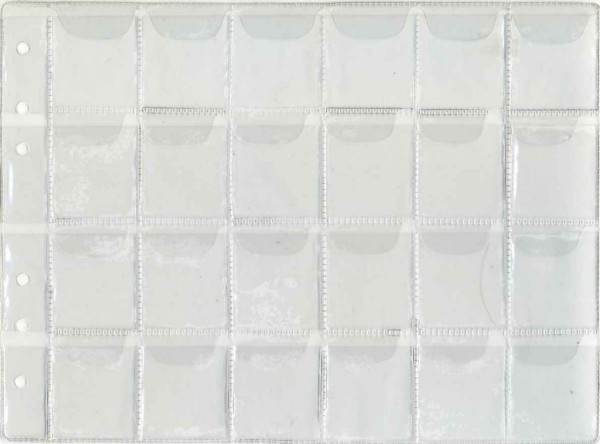 лист горизонтальный для 24 монет (с клапанами) размер ячейки 30х35 мм