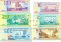 Тортуга набор из 6-ти банкнот 2014 год Корабли