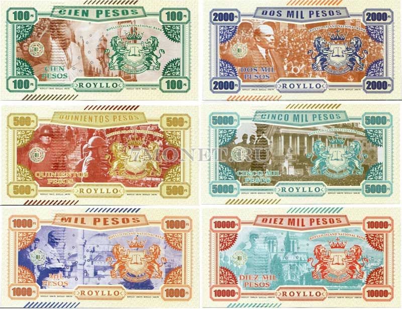 Ройлло набор из 6-ти банкнот 2019 год Правители