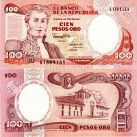 бона Колумбия 100 песо 1991 год