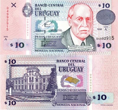 бона Уругвай 10 песо 1998 год
