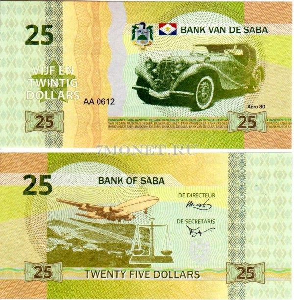 бона Остров Саба 25 долларов 2015 год Aero 30