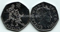 монета Великобритания 50 пенсов 2011 год Летние Олимпийские игры Лондон 2012 - фехтование