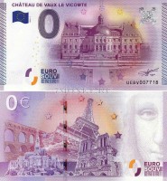 0 евро 2015 год сувенирная банкнота. Замок Во-ле-Виконт