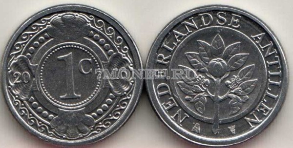 монета Нидерландские Антиллы 1 цент 2016 год