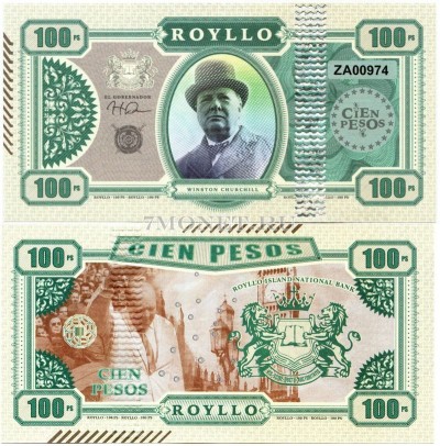 бона Ройлло 100 песо 2019 год Черчилль