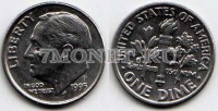 монета США 10 центов (дайм) 1995Р год