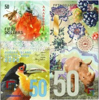 Бона Остров Аврора 50 долларов 2020 год - Флора и фауна