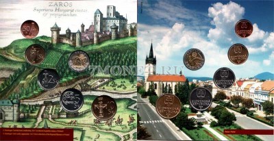 Словакия набор из 5-ти монет 10,5,2,1 крона, 50 хеллеров и жетона 2005 год в ...