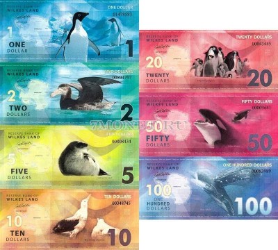 Земля Уилкса набор из 7-ми банкнот 2014 год