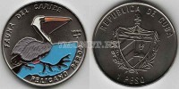 монета Куба 1 песо 1994 год пеликан