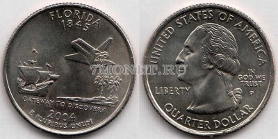 США 25 центов 2004 год Флорида