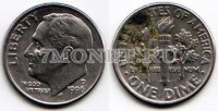 монета США 10 центов (дайм) 1996D год