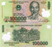 бона Вьетнам 100000 донг 2004 год пластик
