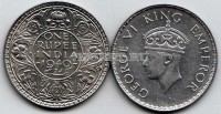 монета Британская Индия 1 рупия 1940 год Георг VI