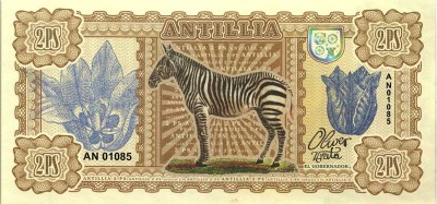 Бона Антилия 2 песо 2017 год Зебра