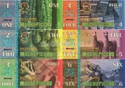 Мачу Пикчу набор из 6-ти банкнот  2016 год