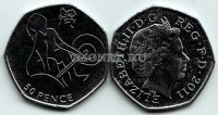 монета Великобритания 50 пенсов 2011 год Летние Олимпийские игры Лондон 2012 - штанга