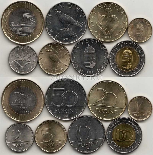 Венгрия набор из 8-ми монет
