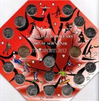 Канада набор из 17-ти монет 25 центов и 1 доллар 2007 - 2010 гг. "XXI Зимние Олимпийские игры 2010 года в Ванкувере", в буклете