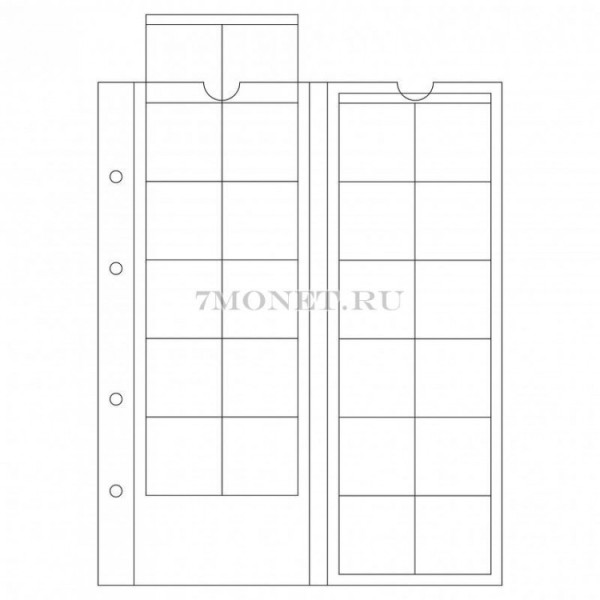 лист для монет Optima M24, 5 шт