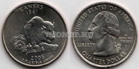 США 25 центов 2005 год Канзас
