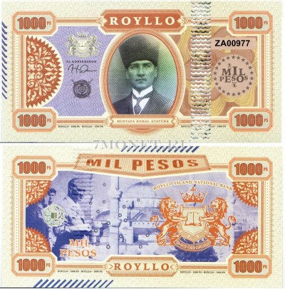 бона Ройлло 1000 песо 2019 год Ататюрк