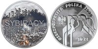 монета Польша 10 злотых 2008 год Сосланные в Сибирь  PROOF