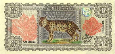 Бона Антилия 5 песо 2017 год Рысь