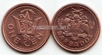монета Барбадос 1 цент 2005 год