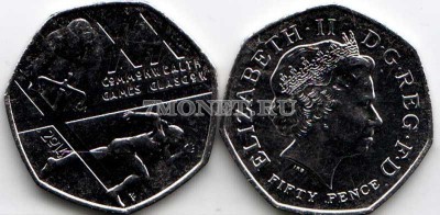 монета Великобритания 50 пенсов 2014 год XX Игры Содружества 2014 в Глазго