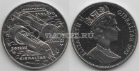 монета Гибралтар 2.8 экю 1993 год евротуннель