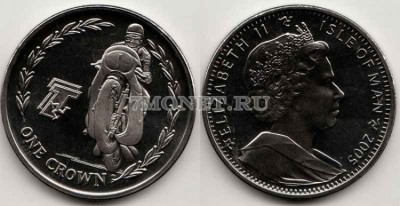 монета Остров Мэн 1 крона 2005 год мотоциклист