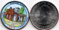 США 25 центов 2016 год штат Западная Вирджиния, Национальный исторический парк Харперс Ферри, 33-й, эмаль