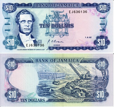 бона Ямайка 10 долларов 1992 год