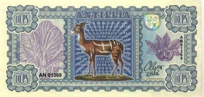 Бона Антилия 10 песо 2017 год Антилопа
